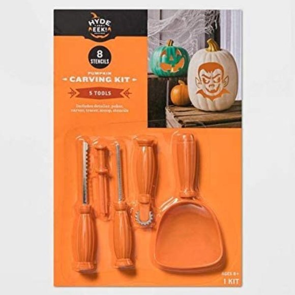 Hyde and Eek! 8 Stencils Pumpkin Carving Kit 5 Tools - Picture 1 of 1